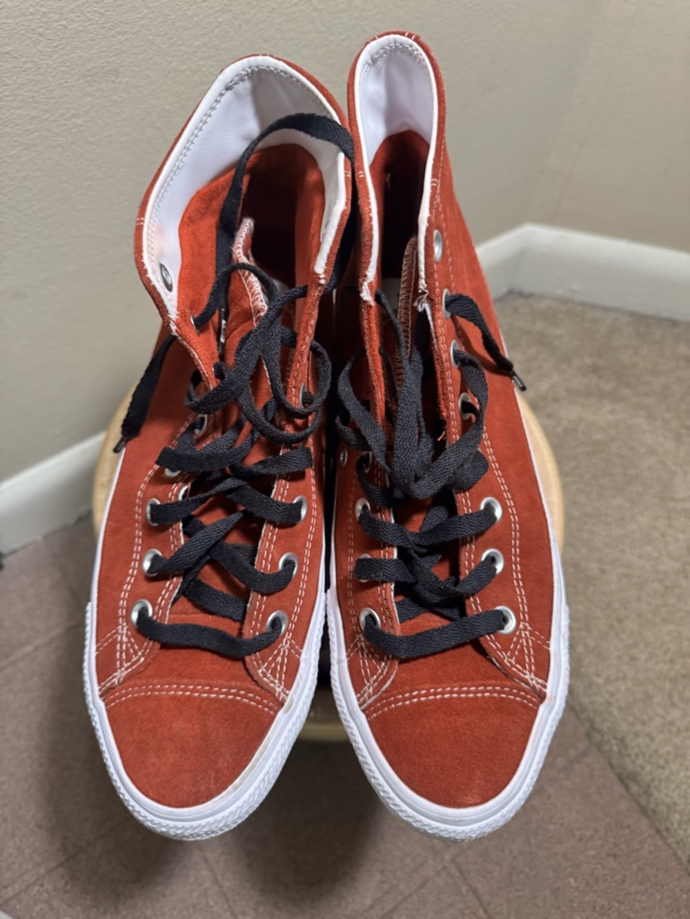 Converse Chuck Taylor Pro Rust Red High-Top Sneakers with Black Laces